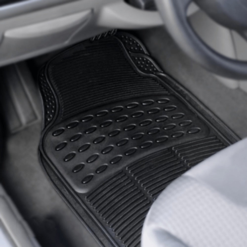 Alfombrillas Antideslizantes para Coche Alfombrillas Delanteras Set de 4 Alfombrillas Universales para Coche, Material PVC Duradero, Diseño Antideslizante y de Alta Gravedad, Instalación Fácil y Protección Completa para el Interior del Vehículo, Fácil de