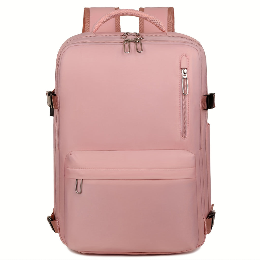 La mochila está hecha de tela Oxford de alta calidad, con un compartimento de viaje de separación seca y húmeda, color sólido, mochila simple y de gran capacidad con compartimento independiente para zapatos, ideal para viajes, desplazamientos y escuela