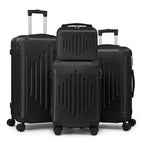 Maleta de Viaje Ligera con Protectores de Esquina, 4 piezas, Tamaño 12/ 20/ 24/ 28 Pulgadas, Carcasa Rígida Duradera, Ruedas Giratorias 360, Gran Capacidad Multifuncional