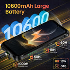 OUKITEL WP28E (2024) Móvil - 16GB RAM+64GB ROM (TF 1TB) Teléfono Movil Android 14 10600mAh, Movil 6.52 HD Pulgadas, Cámara 13MP+ 5MP, 4G Dual SIM/OTG/IP68/IP69K/GPS/NFC