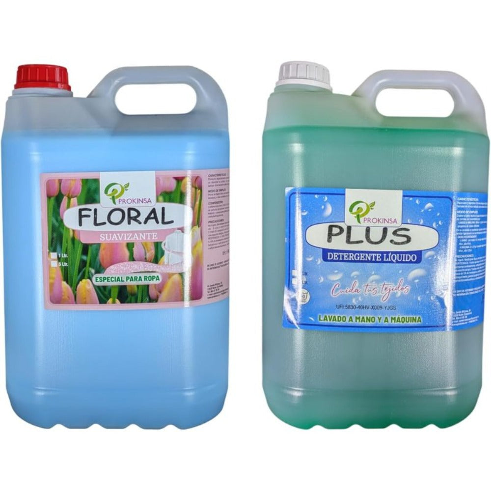 Pack Suavizante Concentrado Colonia 5L + Detergente Concentrado 5L + | Limpieza Profunda | Fragancia Duradera | Protege Color de la Ropa | Suavidad y Frescor Duradero