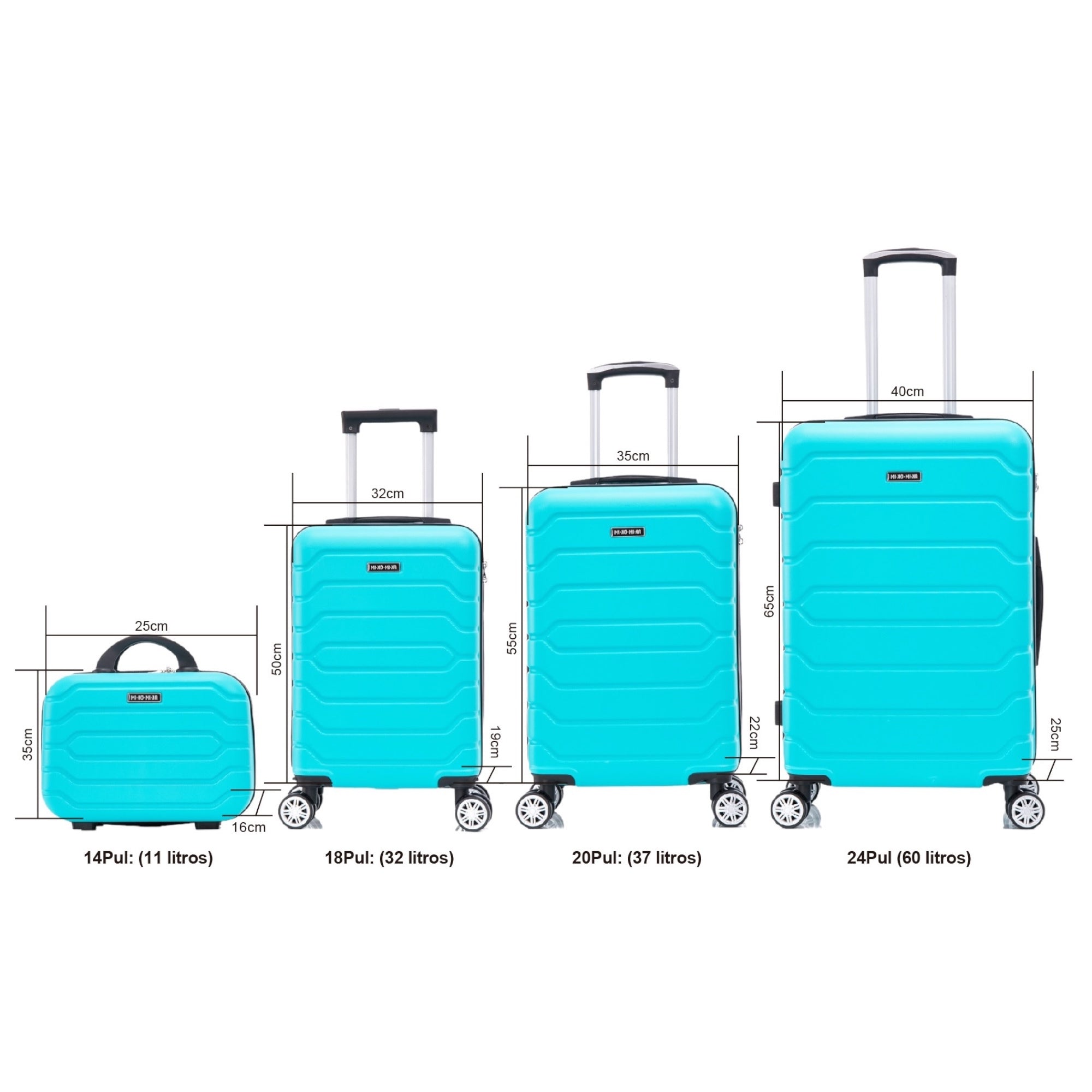 Conjunto de Maletas de Viaje Elegantes: Carcasa Ligera de ABS, Cerradura Numérica, 4 Ruedas Giratorias 360, Asa Telescpica de Aluminio Aleado Juego de Maletas Set Trolley Maleta Cabina ( 6999 8001 8002 )