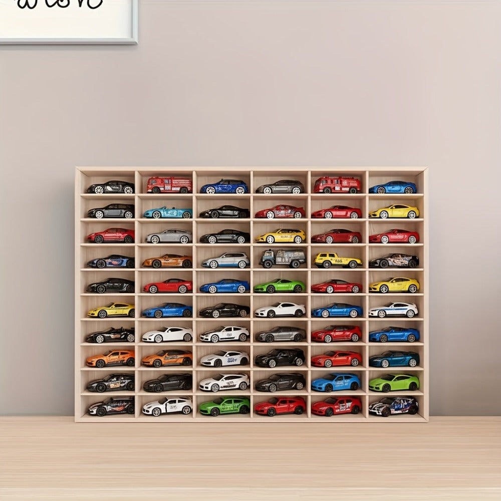 1 pieza Soporte de exhibición para maqueta de coche, caja de exhibición para colección de maquetas de coches, estante de almacenamiento de madera maciza para maqueta de coche de colección, caja de almacenamiento para colección de figuras