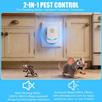 Juego Familiar de 4 piezas, Repelente Ultrasónico de Mosquitos de 6ª Generación, Enchufe EU, Tecnología Ultrasónica Inteligente, Repele Potentemente Ratones, Cucarachas, Mosquitos, Moscas y Otros Plagas, Adecuado para Entornos Interiores como Dormitorios,