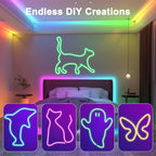 30m/20m/15m/10m/5m Luces LED Neon Flexibles Inteligentes con Control por App/Mando, Alta Calidad, Regulables, Lámpara RGB para Exteriores, Sincronización Musical o DIY, Función Temporizador para Habitaciones, Regalos