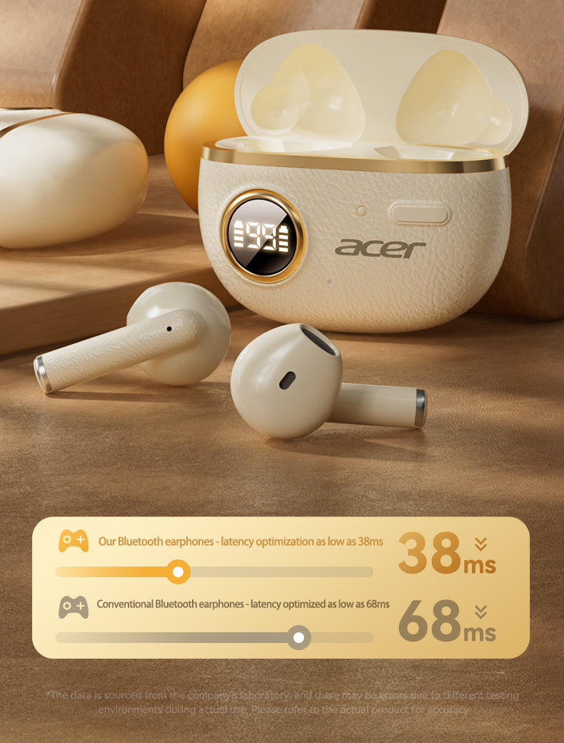 Auriculares Bluetooth | Acer Ohr Auriculares inalámbricos de 13.82 metros, calidad de sonido estéreo, auriculares con reducción de ruido en
