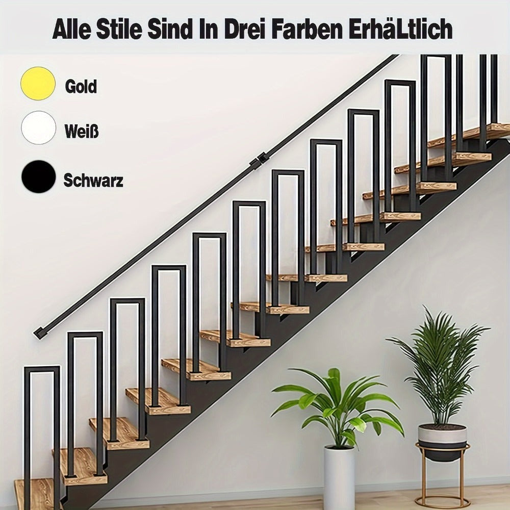 Barandillas de escaleras interiores, barandillas en forma de U para escaleras, barandillas exteriores, barandillas para escaleras, barandillas industriales antideslizantes de seguridad, elegantes y sencillas, para escaleras, porche y jardín