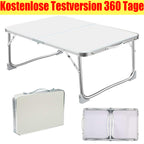 Mesa Plegable de Camping, Mesa de Picnic Ligera de Aluminio, Mesa Portátil para Laptop, Escritorio de Regazo, Ideal para Picnic/Camping o Desayunar, Leer, Ver Películas en la Cama/Sofá