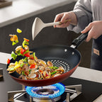 Sartén Multifuncional Antiadherente de Hierro Fundido de 24/26Cm, Compatible con Lavavajillas, Inducción Suave, Ideal para Freír Huevos, Bistec, Panqueques - Sin Tapa, Perfecta para Estufas de Gas y Eléctricas