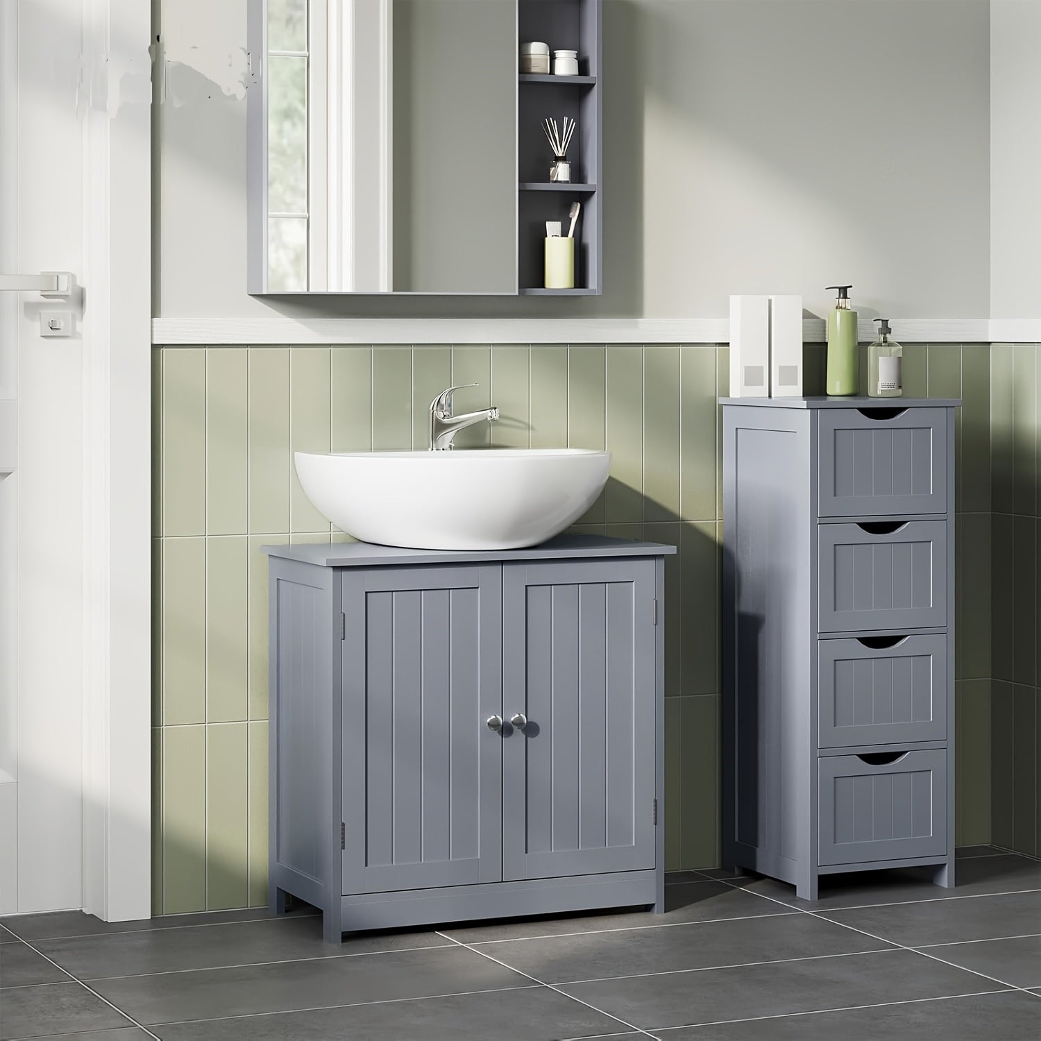 Armario de baño con almacenamiento 1pc 30 cm | Para lavabo, baño y pasillo