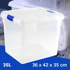 Caja Almacenamiento plástico para Guardar y Ordenar Juguetes, Libros, Documentos, Ropa, Mantas. Cierre Hermético, Gran Capacidad y Resistencia - Dekohome