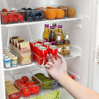 10 Cajas de Almacenamiento para Refrigerador, 10 Botes de Basura Transparentes de Plástico, Ideales para Organizar Neveras, Congeladores, Armarios de Cocina y Habitaciones de Alimentos, Cajas de Almacenamiento Transparentes