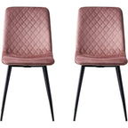 Sillas de comedor MCC Direct en conjunto de 4 piezas Hechas de terciopelo, patas de metal, sillas Lexi, sillas de diseño