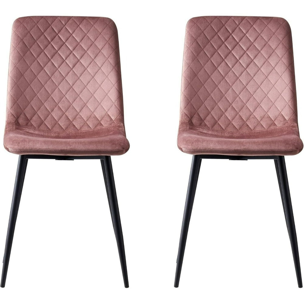 Sillas de comedor MCC Direct en conjunto de 4 piezas Hechas de terciopelo, patas de metal, sillas Lexi, sillas de diseño