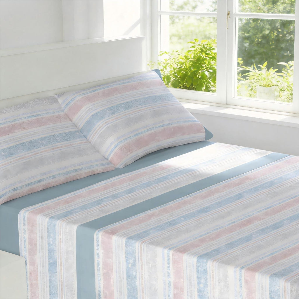 Juego de cama de 3/4 piezas apto para todas las estaciones, que incluye una sábana, una sábana ajustable y fundas de almohada. Medidas: 90 cm, 105 cm, 135 cm, 150 cm y 180 cm