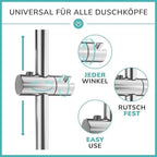 Barra de ducha sin clavos, barra de ducha de acero inoxidable, barra de ducha de 66 cm, barra de ducha de acero inoxidable de altura ajustable, barra de ducha moderna con soporte giratorio de 360° para cabezales de ducha para baños, duchas, hoteles, hogar