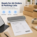 Peripage A40, Mini Impresora, Impresora Térmica Portátil, Soporta 20.98cm X 29.69cm Carta US, Impresora Móvil Inalámbrica Sin Tinta para Viajes, Compatible con Android e iOS, Imprime Docs, Papel de Tatuaje