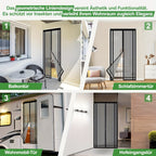 Mosquitera magnética para puerta o ventana 10cm | Balcón, patio y ventilación del hogar