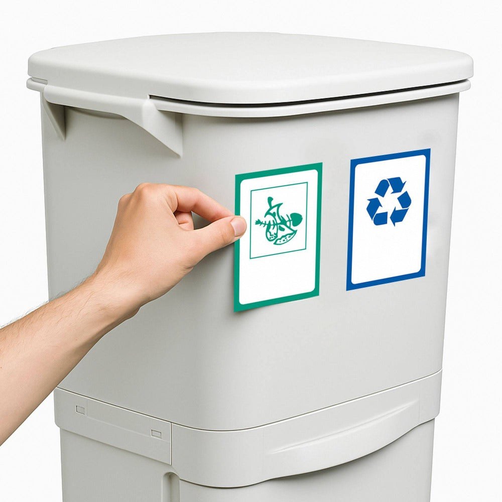 Papelera de reciclaje de clasificación selectiva con pedal. ruedas y asa de doble 38/42L