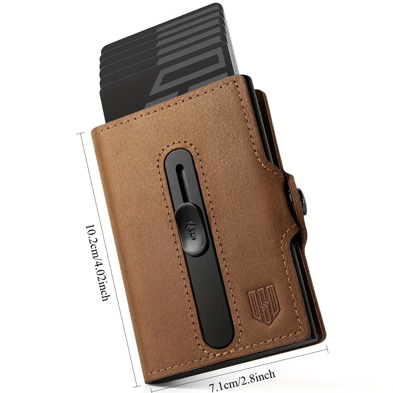 DODENSHA Billetera Antirrobo RFID para Hombre - Tarjetero Emergente de Aluminio de Alta Resistencia con Bolsillo para Monedas y Ventana para Identificación, Capacidad para 8-10 Tarjetas, Billetera Inteligente Delgada, Regalo Premium para Amigos y Familiar
