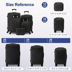 Maletas de Viaje 2 Piezas con Ruedas Giratorias, Ligero y Aprobado para Aerolíneas, Carcasa Dura ABS, Tamaño 12"+20", Set de Equipaje de Mano