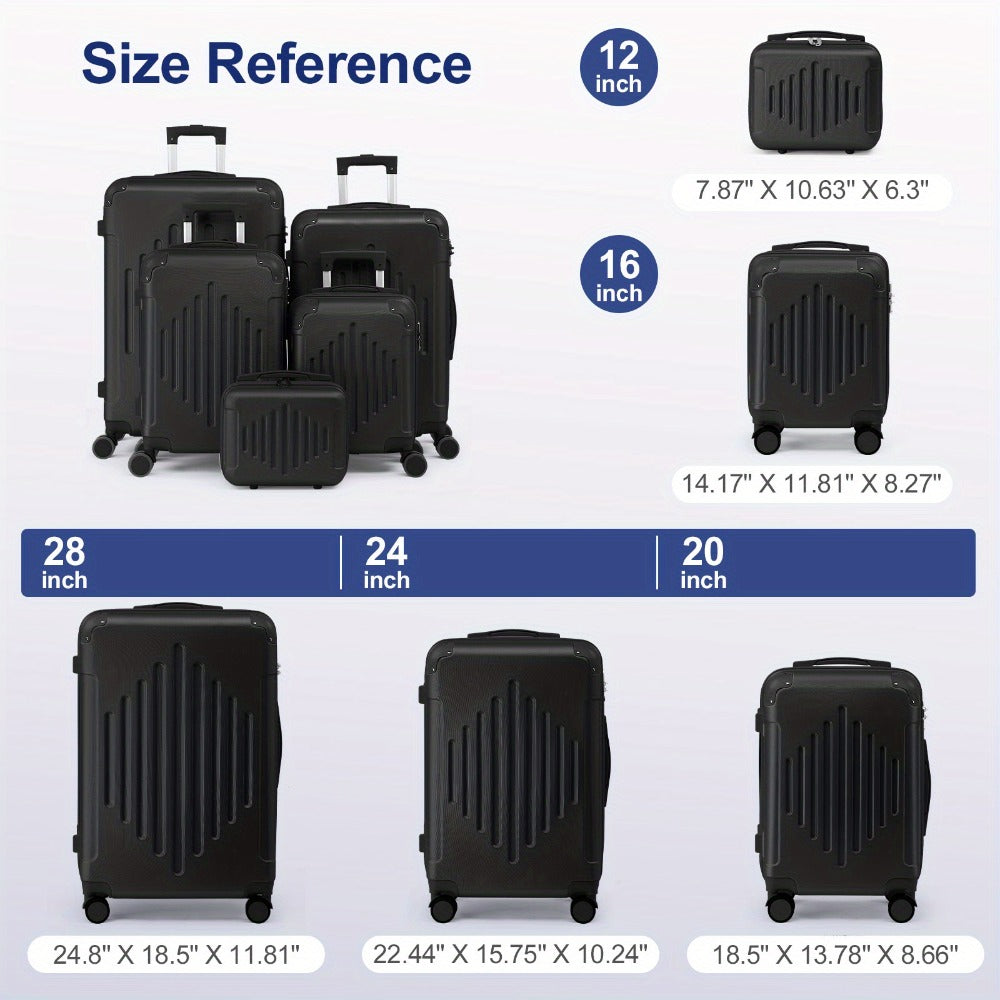 Maletas de Viaje 2 Piezas con Ruedas Giratorias, Ligero y Aprobado para Aerolíneas, Carcasa Dura ABS, Tamaño 12"+20", Set de Equipaje de Mano