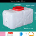 Tanque de agua de gran capacidad con grifo para uso doméstico y exterior 25L/50L/80L/110L/200L Cubo de almacenamiento de agua de plástico portátil y duradero