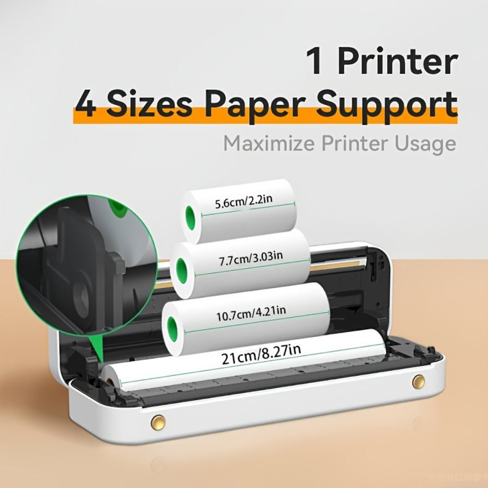 Peripage A40, Mini Impresora, Impresora Térmica Portátil, Soporta 20.98cm X 29.69cm Carta US, Impresora Móvil Inalámbrica Sin Tinta para Viajes, Compatible con Android e iOS, Imprime Docs, Papel de Tatuaje