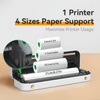Peripage A40, Mini Impresora, Impresora Térmica Portátil, Soporta 20.98cm X 29.69cm Carta US, Impresora Móvil Inalámbrica Sin Tinta para Viajes, Compatible con Android e iOS, Imprime Docs, Papel de Tatuaje