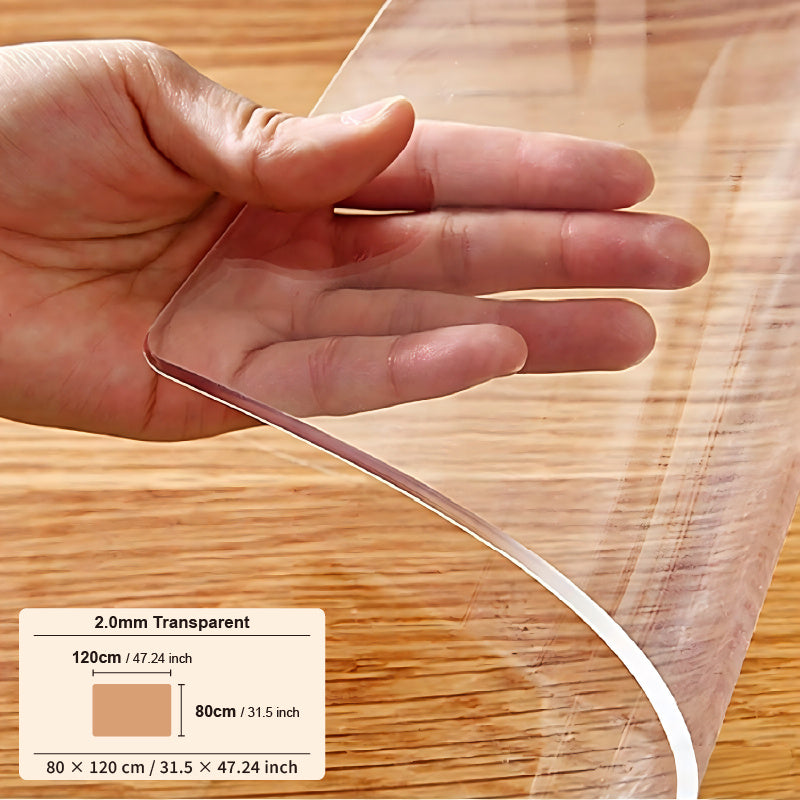 Funda Protectora Transparente para Escritorio, Cubierta de Plástico de 2.0 mm de Grosor, Cubierta Protectora Transparente de PVC para Escritorio, Alfombrilla de Escritorio y Alfombrilla para Escritorio de Escritura, Adecuada para Escritorios de Escritorio