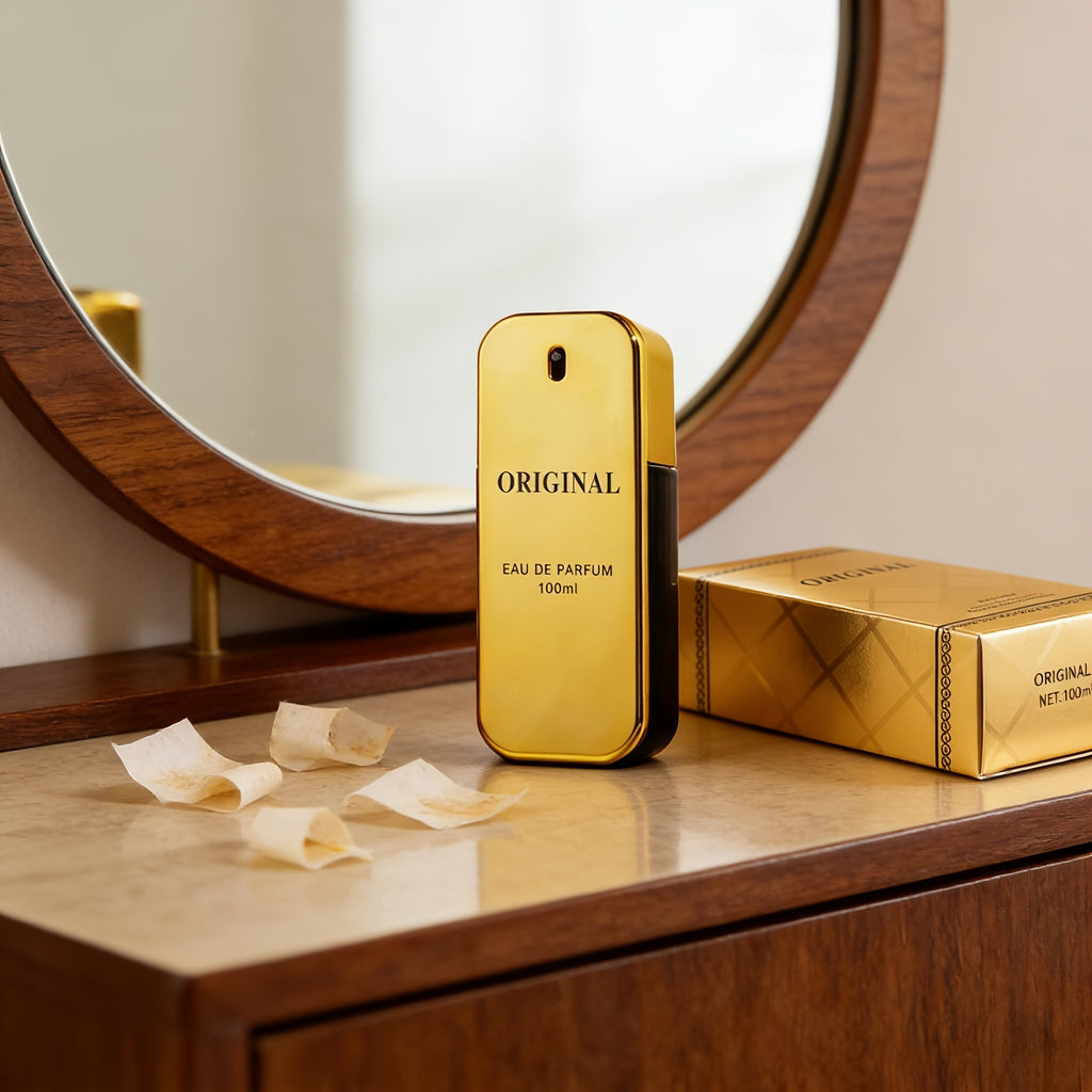 ORIGINAL Eau De Parfum 100ml - Fragancia Noble de Ámbar y Madera, Esencia Atemporal con Bergamota, Rosa y Sándalo, Perfume de Lujo en Botella Minimalista