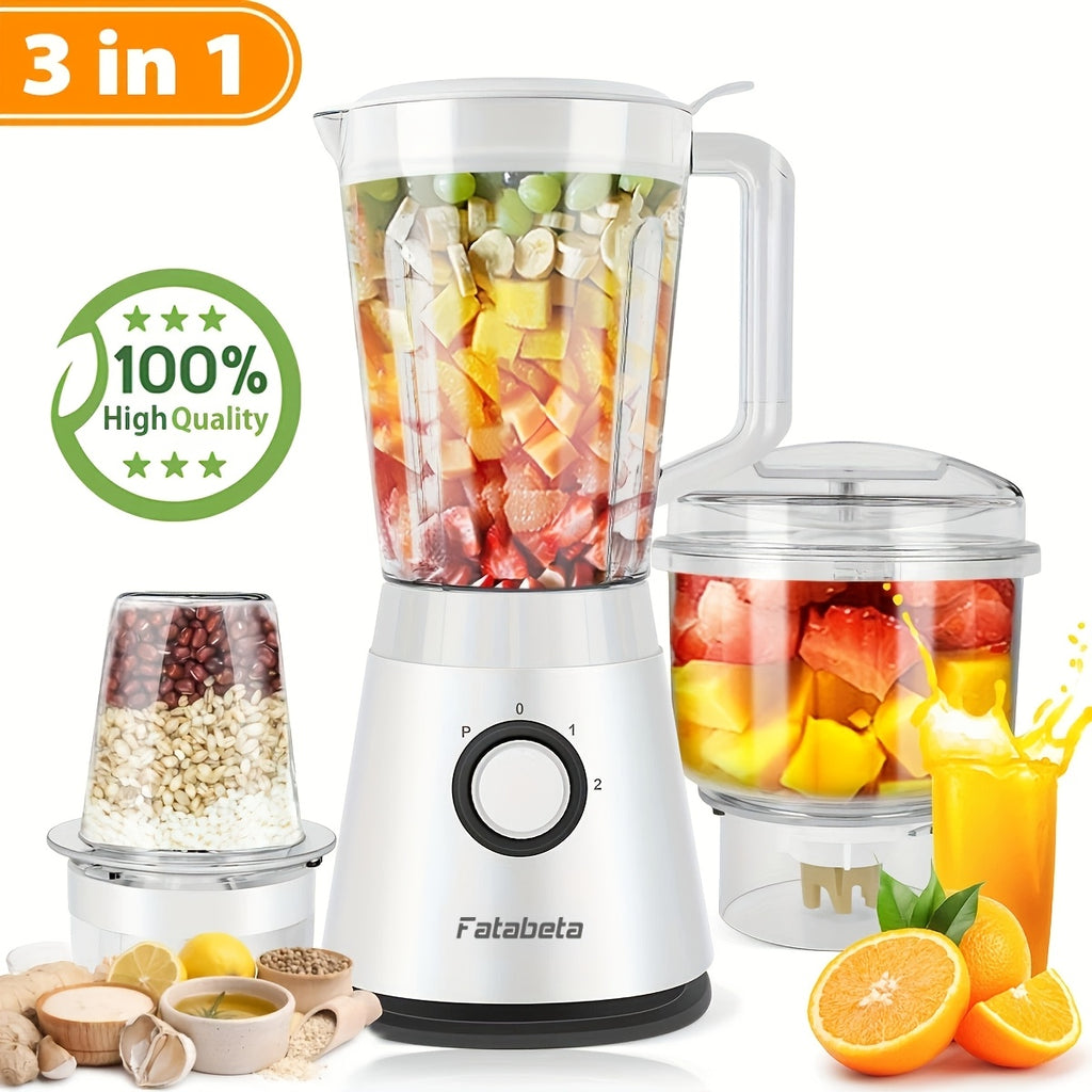 Batidora de Gran Capacidad de 1500ML, Procesador de Alimentos 3 en 1, Picadora de Carne, Licuadora para Cocina Casera y Verduras, Jugos Saludables para el Hogar, Smoothie, Sorbete, Batido, Ice Slushie