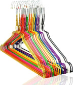 Ganchos Perchas Metálicas Perchas para Ropa Muletas de Armario Ahorradores de Espacio de Hierro Coloridos para el Hogar y Lavandería Pantalones 40cm Arcoíris 50 piezas