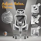 Silla de oficina | Silla de escritorio ergonómica de malla con estructura de respaldo en V, ruedas giratorias de 360 grados, cojín de asiento y