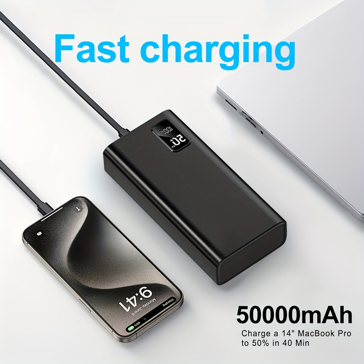 Power bank para carga durante viajes y uso diario | 50000Mah y 5W