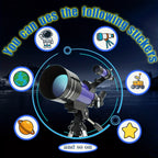 Telescopio astronómico con trípode | Luna, estrellas y observación familiar