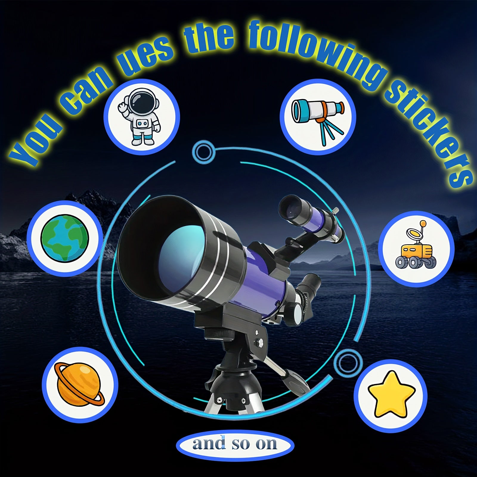 Telescopio astronómico con trípode | Luna, estrellas y observación familiar