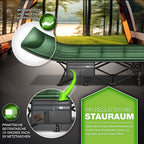 Tillvex® Cama Plegable para Camping con Bolsa de Transporte, Soporta Hasta 200 kg, Cama Extra Ancha para Camping, Cama de Campaña, Cama de Pesca para Uso en Exteriores e Interiores, Cama Plegable para Invitados, Portátil para Jardín, Camping, Pesca, Festi