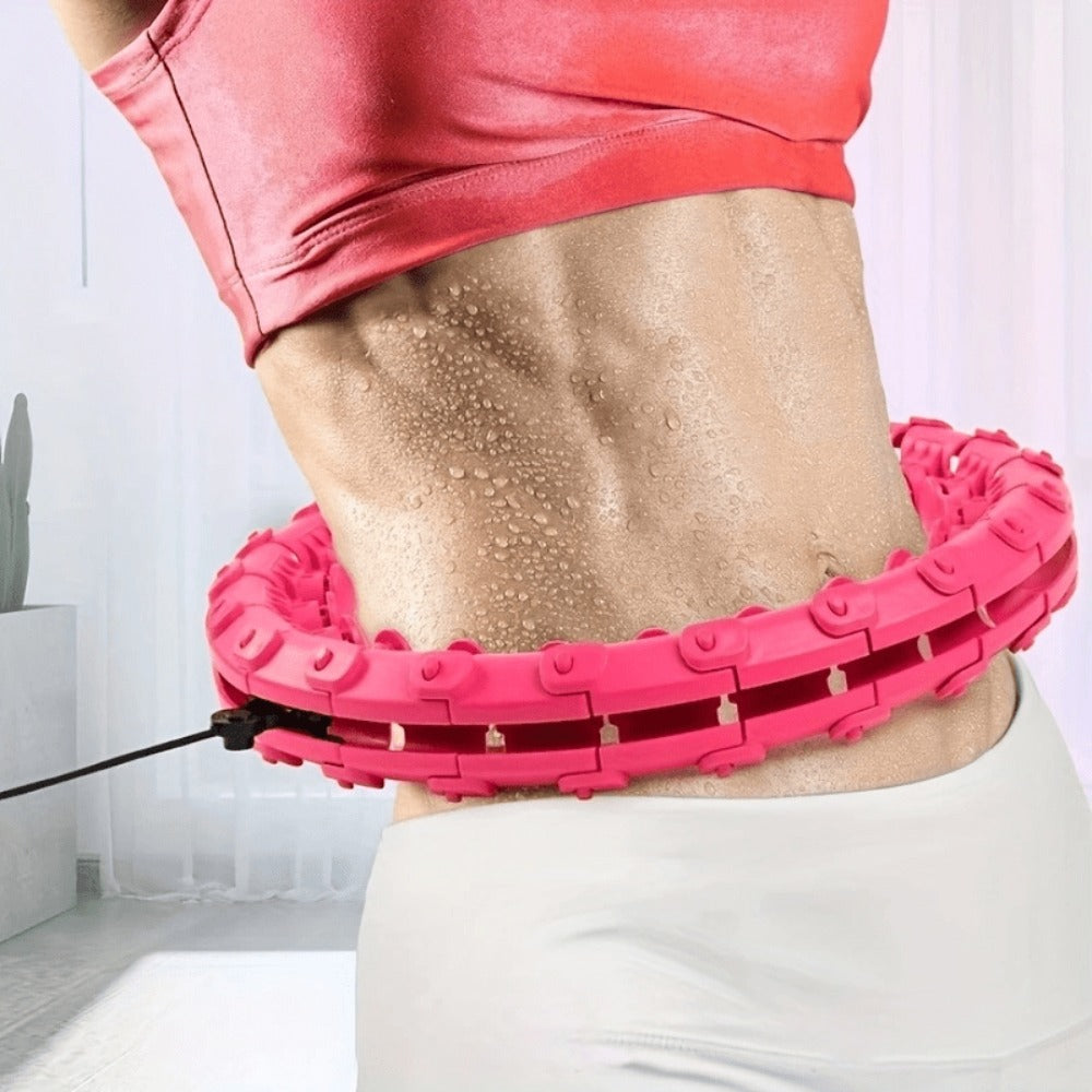 Cinta de fitness inteligente ajustable con bola hueca desmontable, cintas pesadas para pérdida de peso, talla grande 46 pulgadas/117 cm, incluye 24 enlaces desmontables y entrenador de cintura para mujeres. Nudo desmontable para ejercicios en casa, dispon