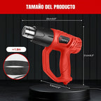 Pistola de Calor - 2000W Despintor de Alta Resistencia, Pistola de Aire Caliente con 2 Ajustes de Temperatura 300 y 600 Grados, Protección contra Sobrecarga, Calentamiento Rápido en 1.5s, 4 Boquillas - Pistola de Calor para Despintar, Encoger PVC, Manuali
