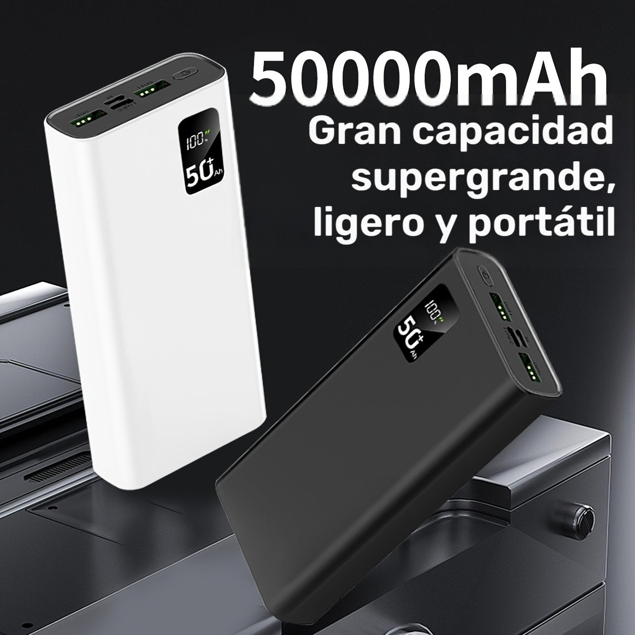 Power bank para carga durante viajes y uso diario | 5W y 50000mAh