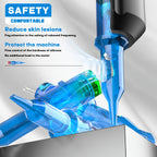 Agujas de Cartucho para Tatuaje POSEIDON V3 50pcs Tamaño Mixto, Agujas Estériles con Cartuchos de Seguridad con Membrana - 1203Rl, 1205RL, 1207RL, 1209RL, 1207RM, 1209RM, 1205RS, 1207RS, 1209RS, 1207M1