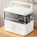 Organizador Médico de 3 Niveles - Caja de Almacenamiento de Medicina Familiar de Gran Capacidad con Cierre Seguro a Presión, Diseño Portátil Resistente para Hogar/Viajes/Oficina, Regalo Esencial Ideal para la Salud y la Seguridad