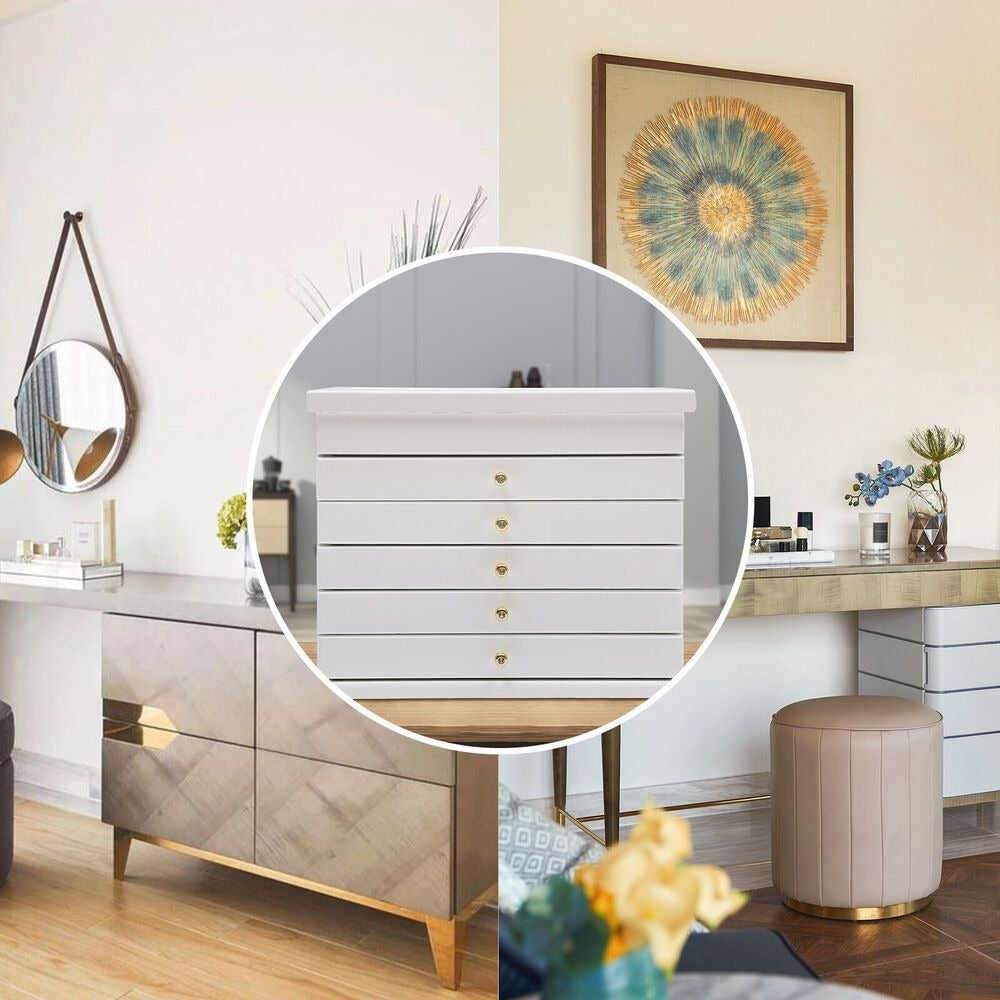 Organizador de Joyas de 6 Niveles con Cajones Extraíbles, Diseño Elegante de Flores, Almacenamiento Duradero para Anillos/Collares, Regalo Ideal para Mujeres