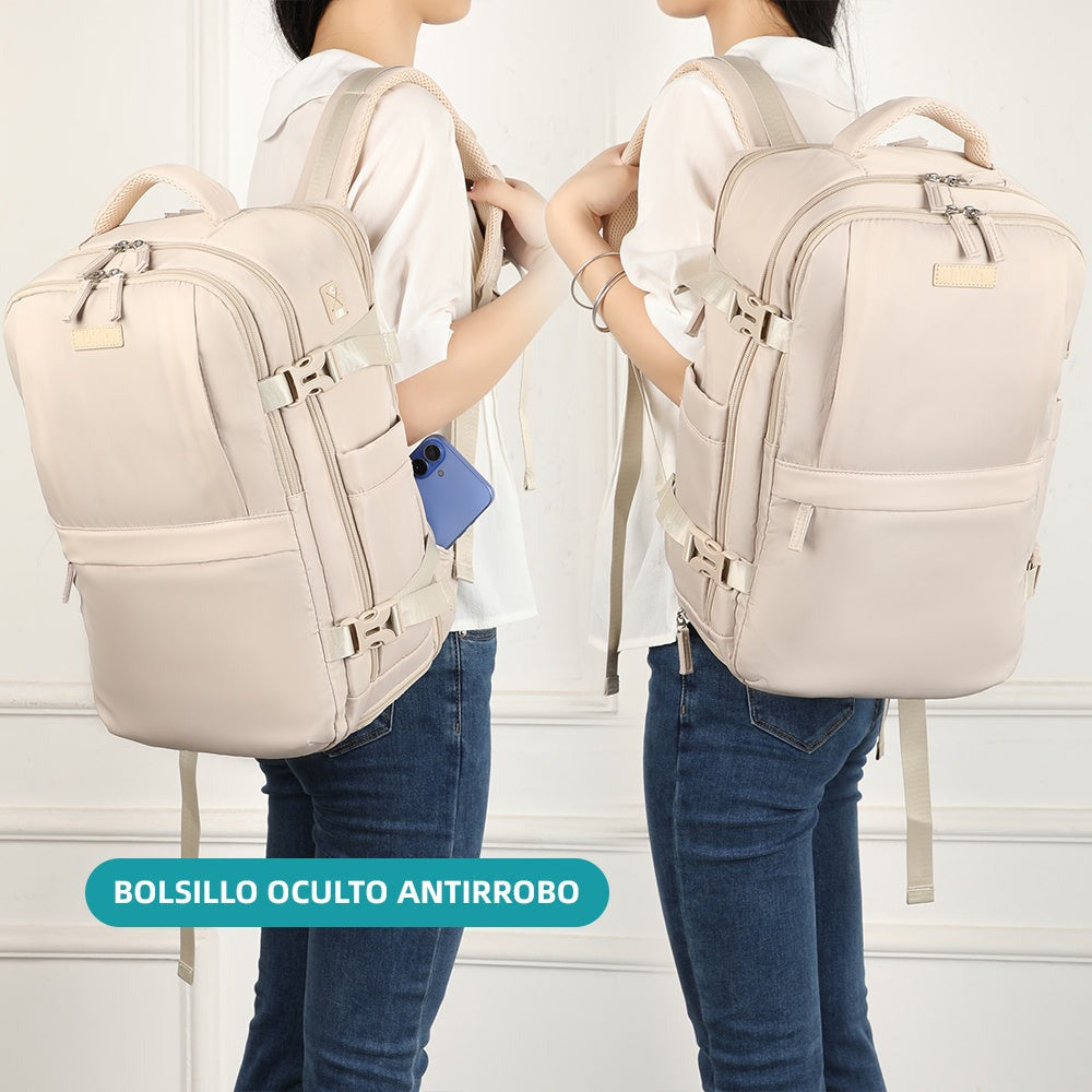 Mochila de cabina expandible 40x25x20-25cm | compartimiento para zapatillas | Mochila casual compatible con portátil 14 pulgadas