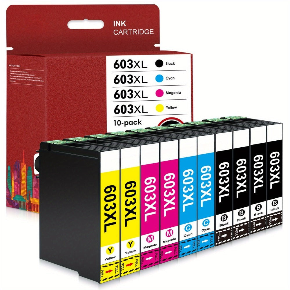 Cartuchos de tinta compatibles 603XL para varios modelos Epson Expression Home y Workforce, disponibles en paquetes de 1 a 10