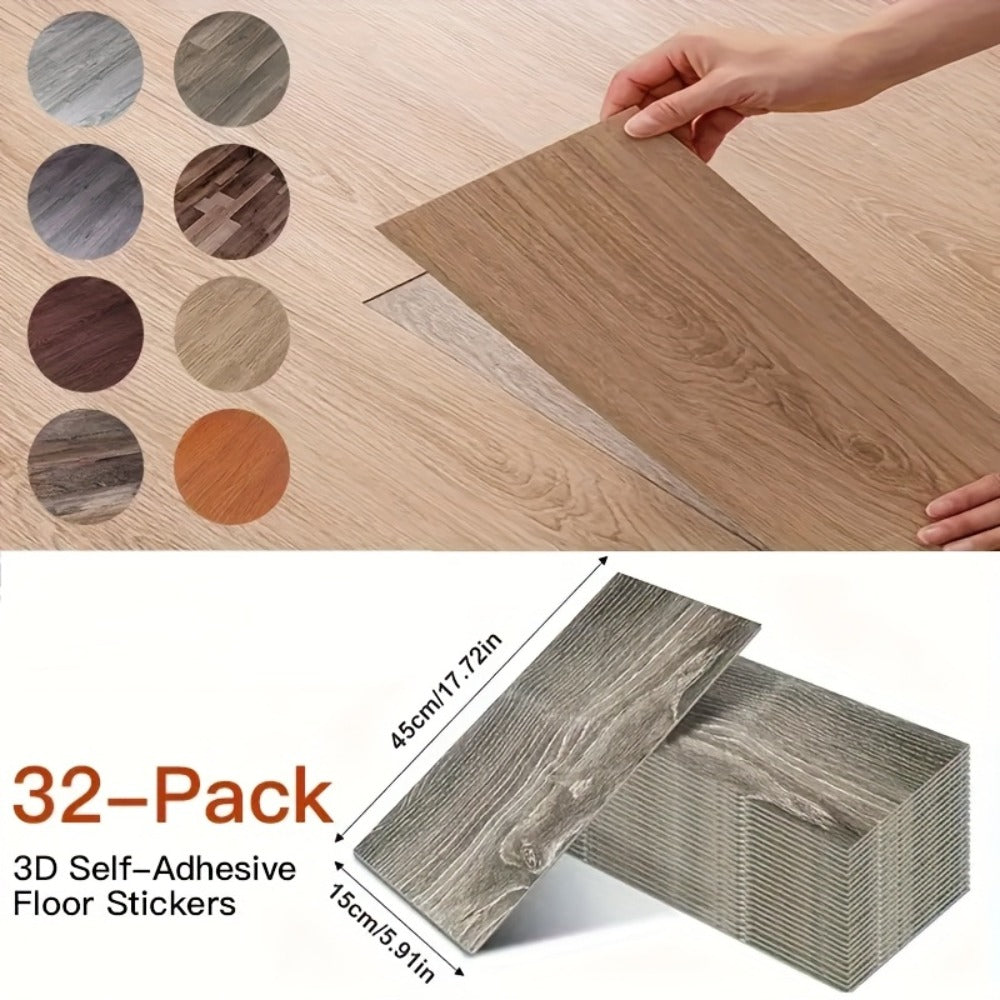Pack de baldosas de vinilo para suelo 32 piezas de madera | Para cocina, baño y sala