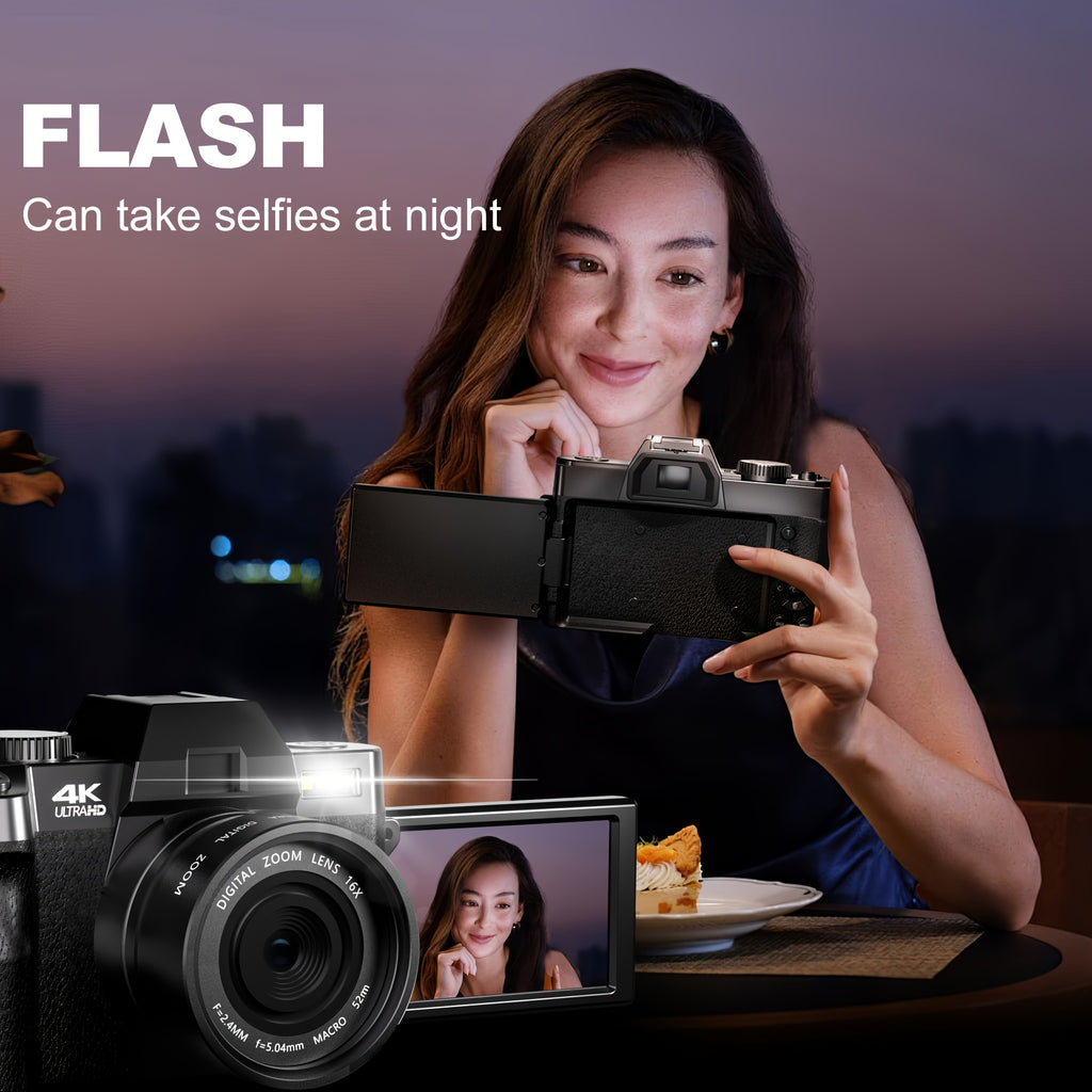 Cámara digital | Cámara Digital NBD, 48MP para Fotografía con WiFi y Control por App, Cámara 4K para Vlogging, Cámara Compacta, Ideal para