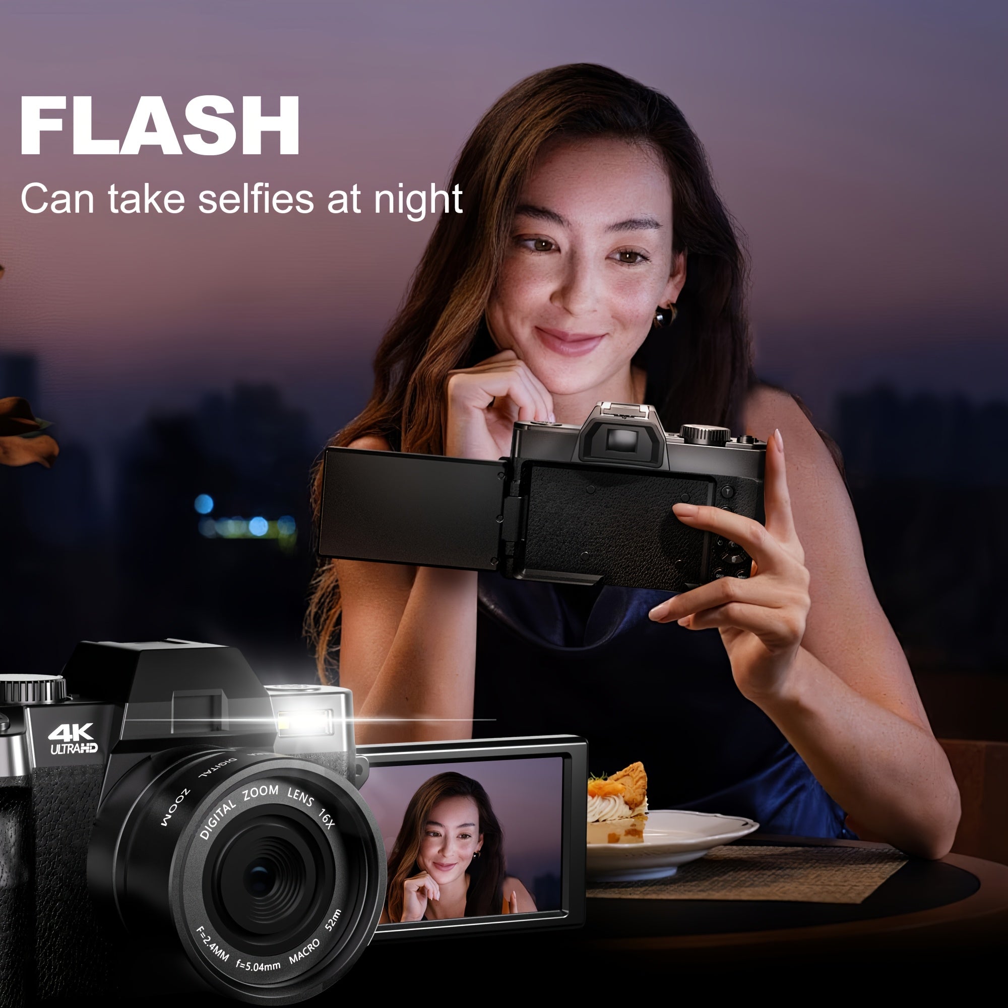Cámara digital | Cámara Digital NBD, 48MP para Fotografía con WiFi y Control por App, Cámara 4K para Vlogging, Cámara Compacta, Ideal para