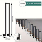 Barandillas para escaleras | Metal U-Shaped Handrail Railing for Stairs, Indoor Outdoor Balustrade, Side Mounted, Black, for Staircase, Balcony